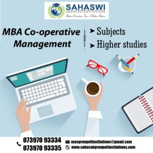 Subjects in MBA Co-Operative Management course