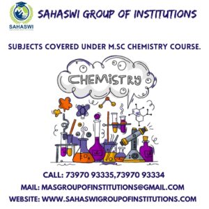 Subjects in M.Sc Chemistry course.